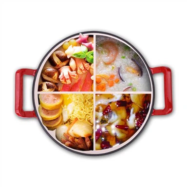 Emaillierter Wok aus Gusseisen